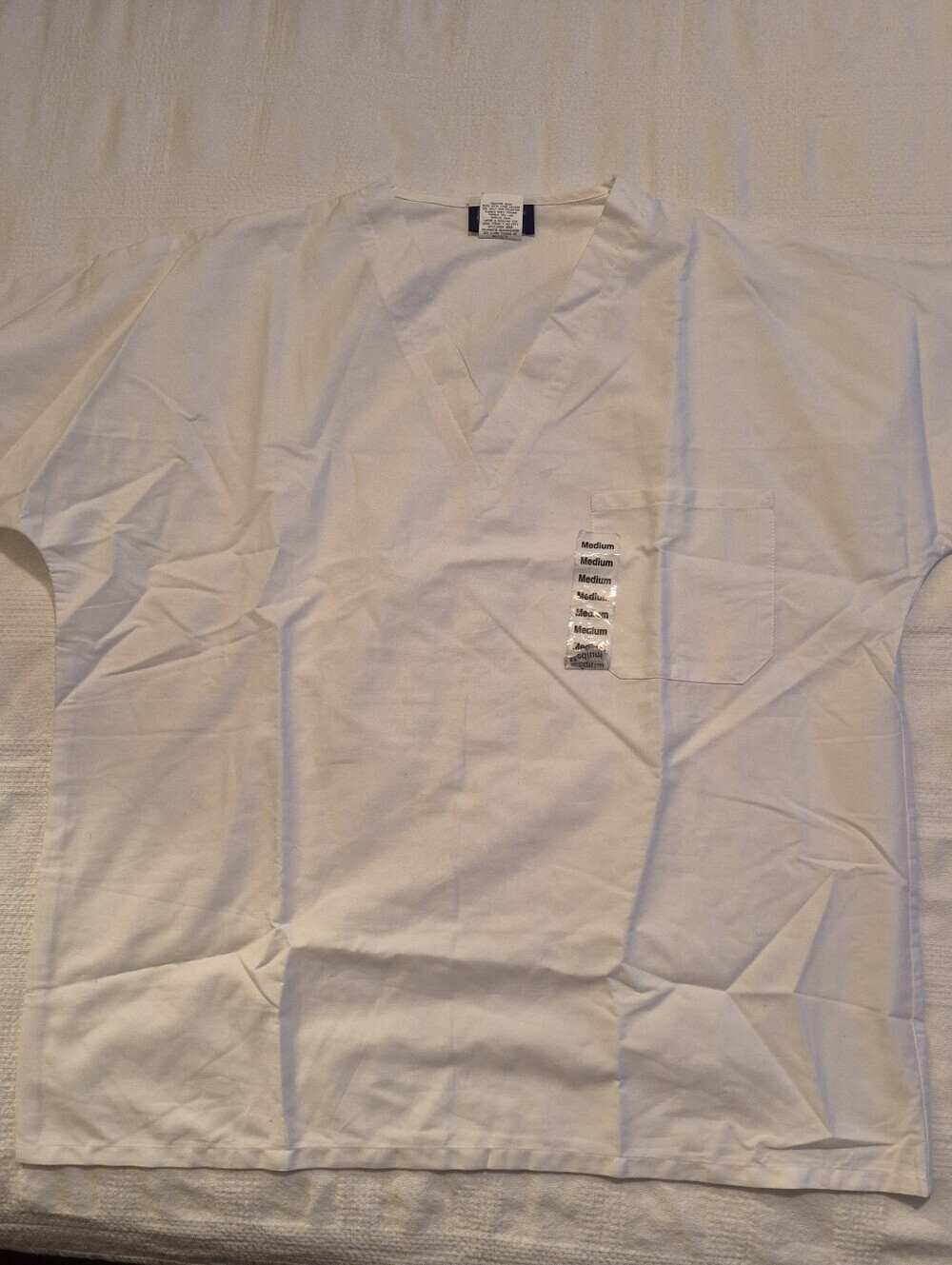 RX Gear white men's Medium scrub top uniform top unisex NWT